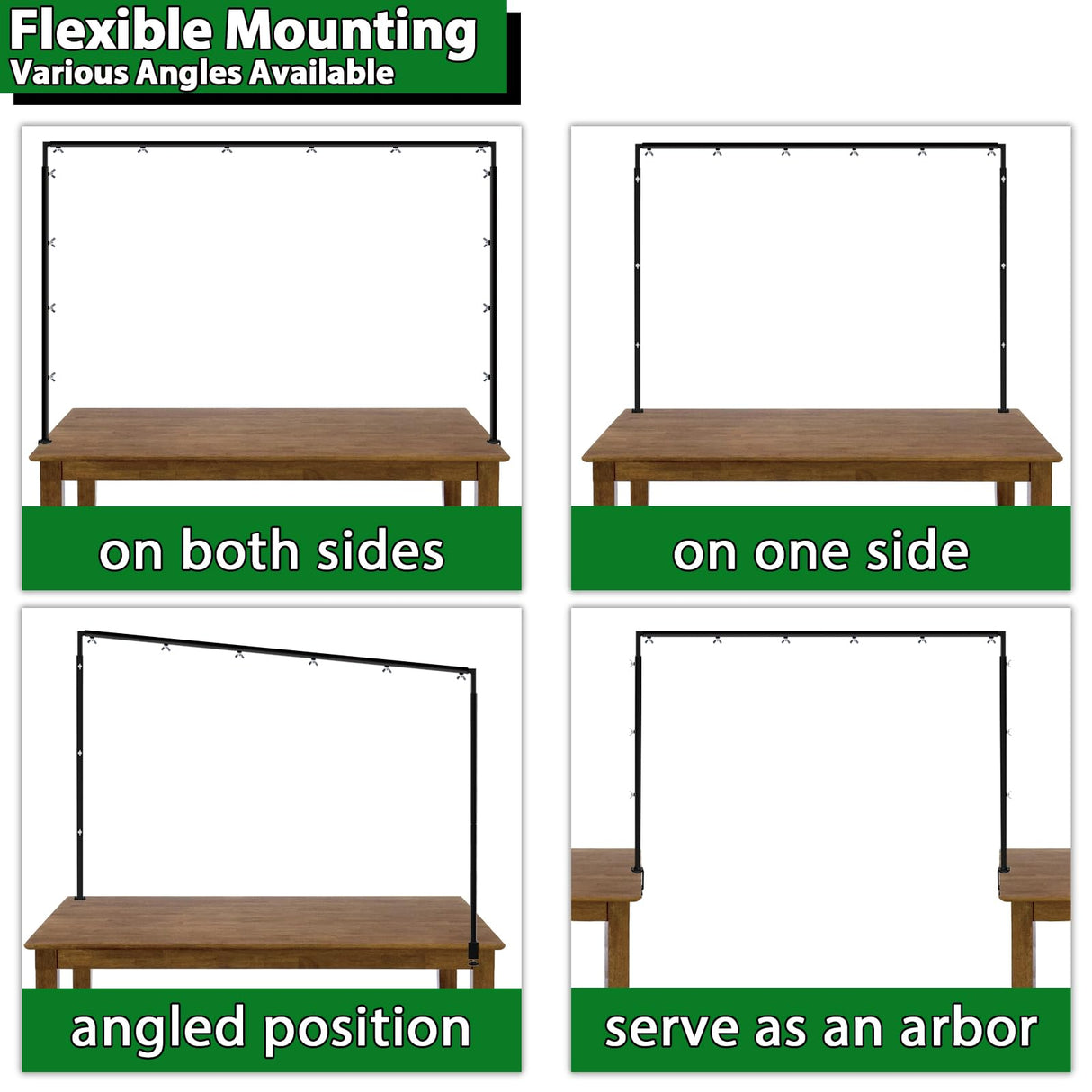 Over The Table Rod Stand with Clamps, Adjustable Metal Table Arch Stand