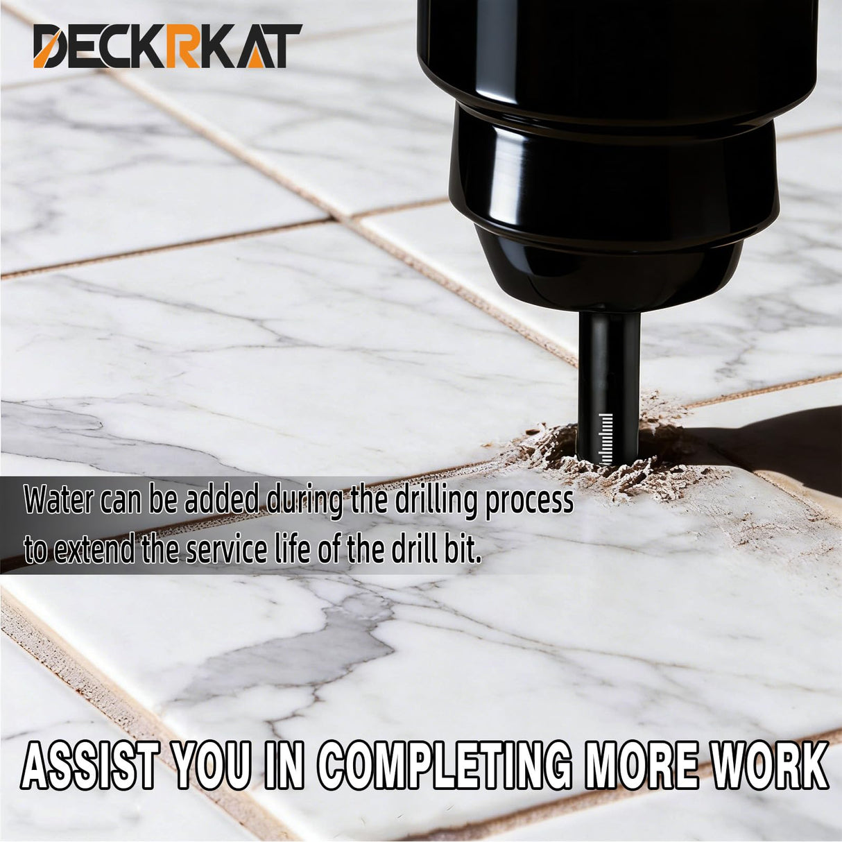 DECKRKAT 10-Piece Dry Diamond Drill Bits & TileDrill Bits - 3/16"(x2), 1/4"(x3), 5/16", 3/8", 1/2" + 1/4"(x2) Masonry Bit for Tile,Ceramic, Porcelain,Marble,Granite.