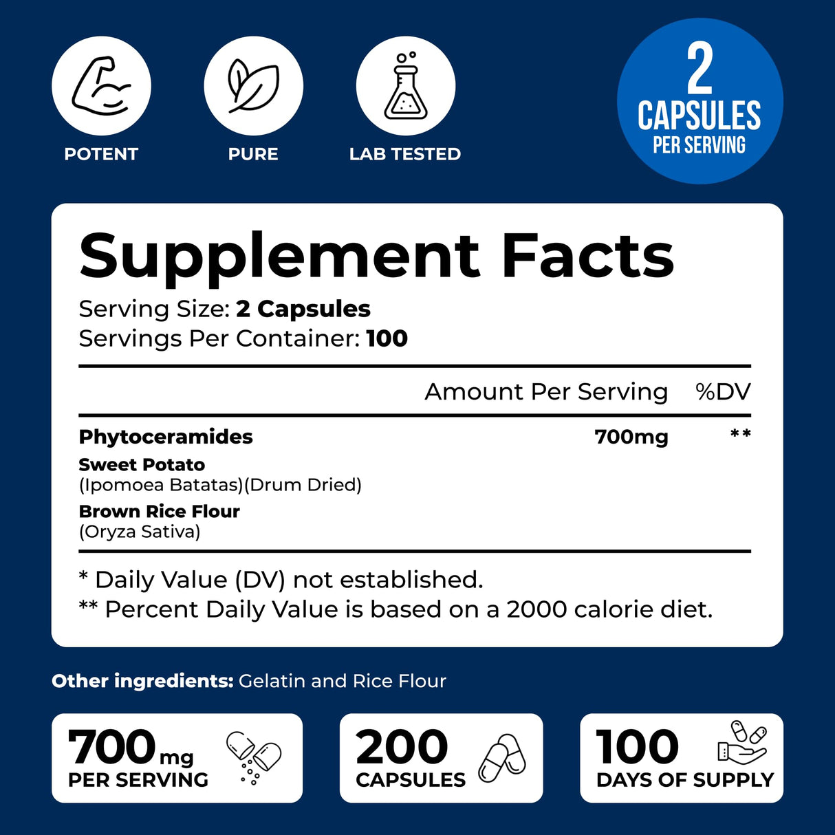 We Like Vitamins Phytoceramides 700mg - 200 Capsules All Natural Wheat Free and Plant Based - Phytoceramide Supplement - 700 mg per Serving - Skin Hydration, Repair, Rejuvination