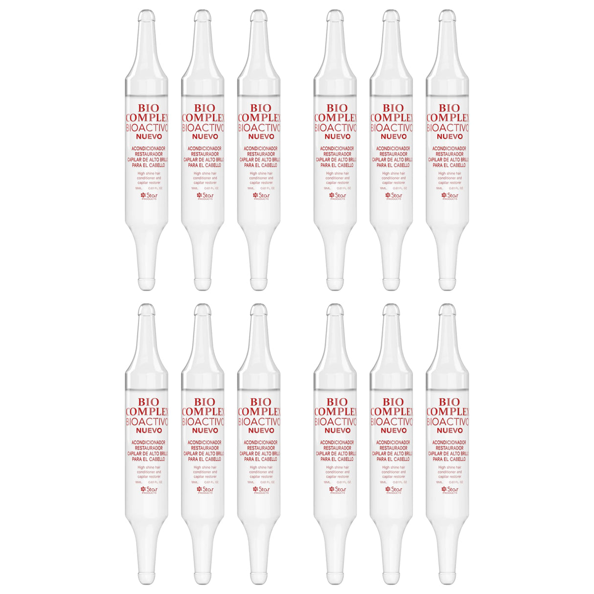 Bio Complex Bioactivo High Shine Hair Conditioner 12 Pack – 0.61 oz Each, Intense Nourishment & Glossy Shine Treatment for All Hair Types