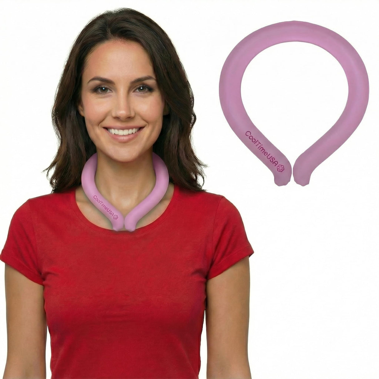 CoolTimeUSA Neck Cooling Tube | Wearable Cooling Wrap for Summer Heat | Hands Free Cold Pack - (Pink) (Set of 3)