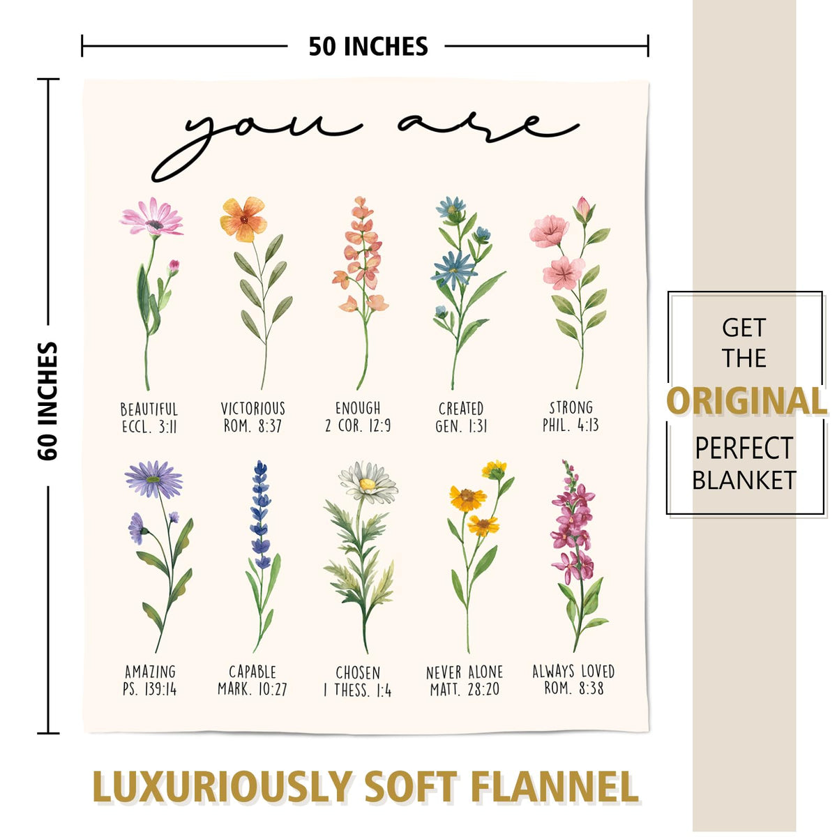 Christian Gifts for Women Birthday, Christian Blanket with Flowers