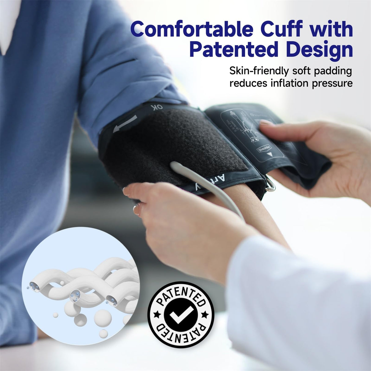 Blood Pressure Monitors for Home Use Upper Arm FSA HSA Eligible, 8.7"-16.5" BP Cuff with 245 Sets for 3 Users, Large Display Automatic Digital Blood Pressure Machine with Batteries