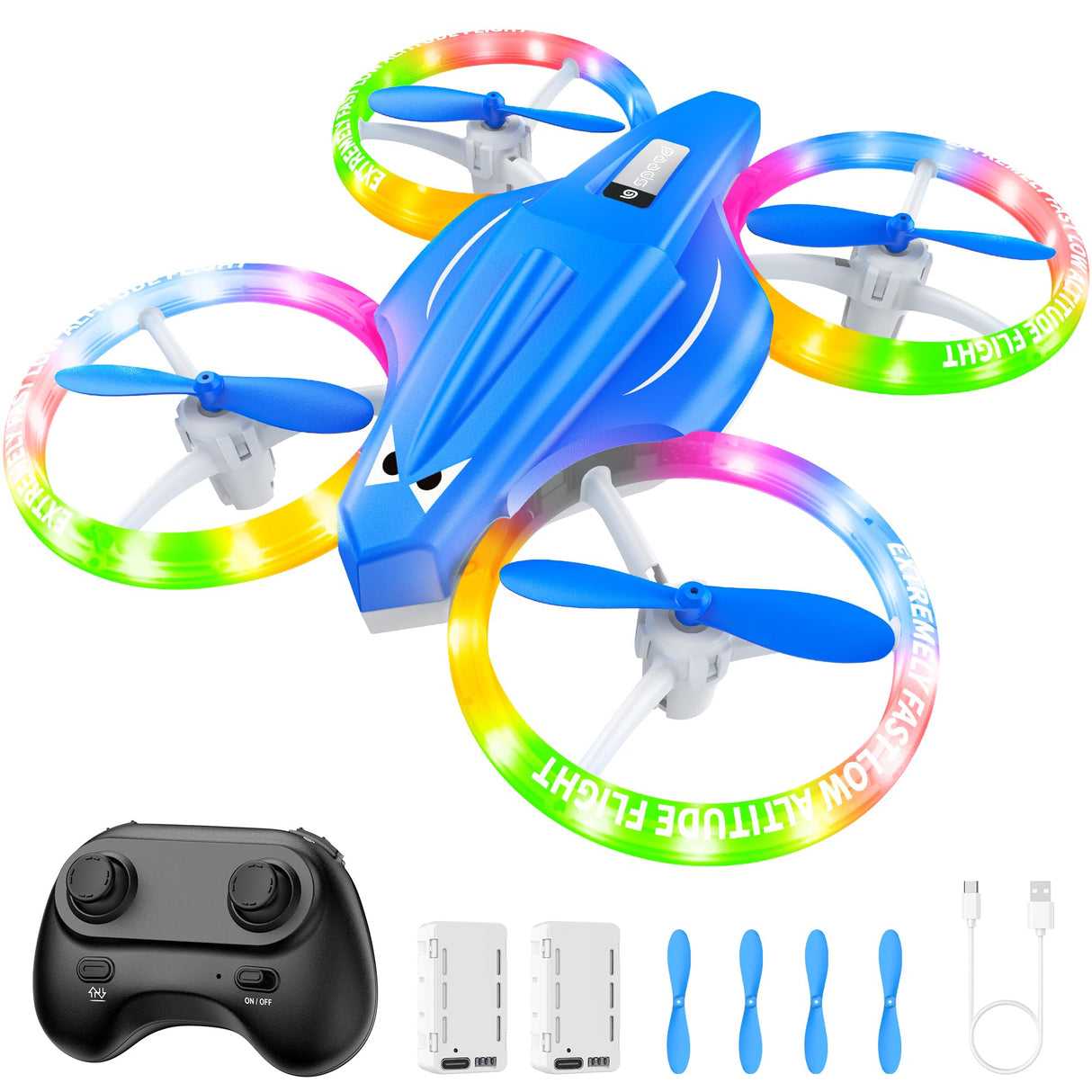 ALTITACO Drones for Kids With Cool Light, Kids Drone with 3D Flip, Altitude-Hold, Self-Rotation, Headless Mode, 3 Speed Modes, One-Click Take-off/Landing, Mini Drone for Christmas, Beginners, Indoor