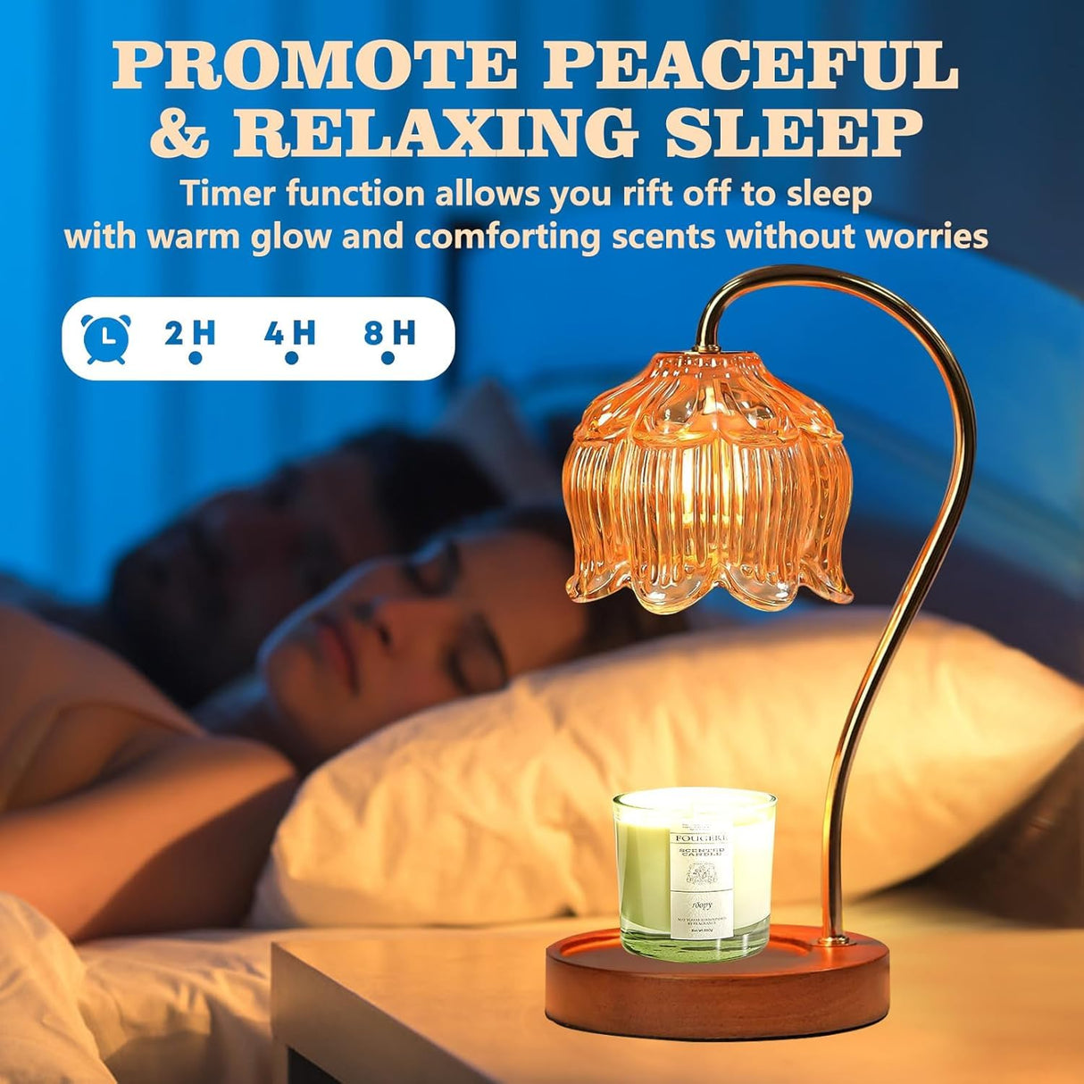 GEEZO Fragrance Candle Warmer Lamp,Electric Candle Warmer with Timer & Dimmer,Mom Christmas Birthday Gifts for Women, House Warming Gifts New Home Bedroom Decor