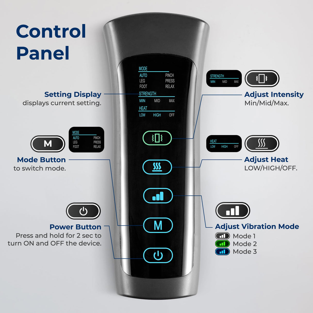 SereneLife Air Compression Leg Massager, Full Leg Massager with Heat and Compression, Ice Pack, Portable and Adjustable with 6 Modes 3 Vibrations 3 Intensities, 11 Airbags for Thigh Calf Foot Massage