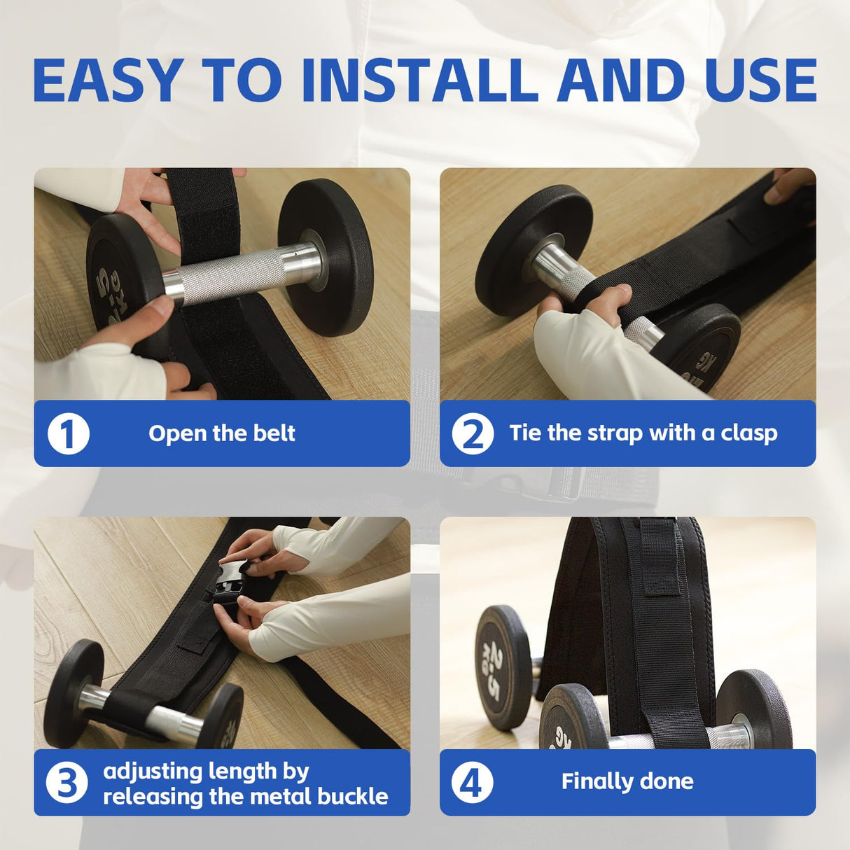 QCBF Exercise Hip Thrust Belt - Easy to Use With Dumbbells, Kettlebells, or Plates, Slip-Resistant Padding that Protects Your Hips For the Gym, Home Workouts