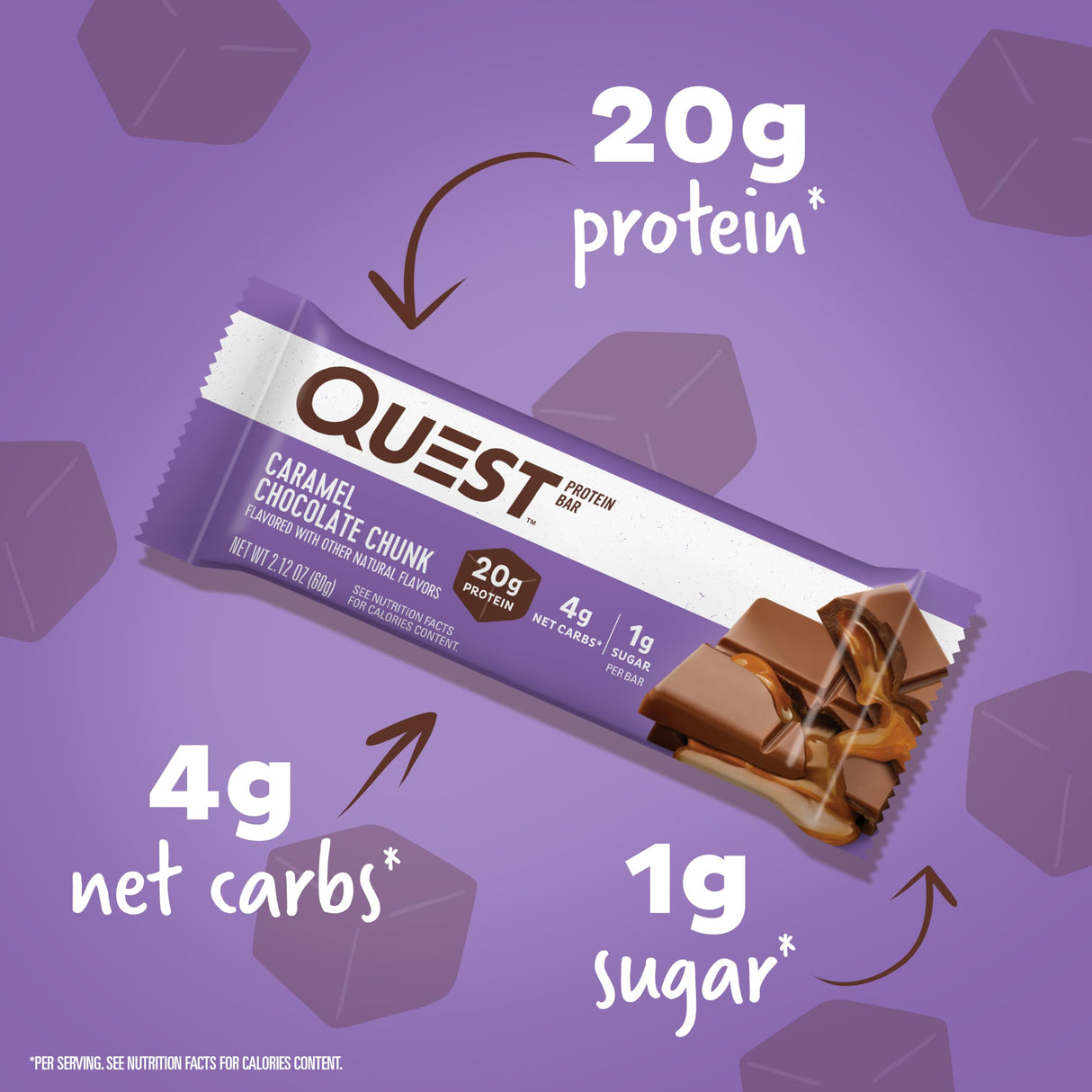 Quest Nutrition Caramel Chocolate Chunk Protein Bars, 12 Count