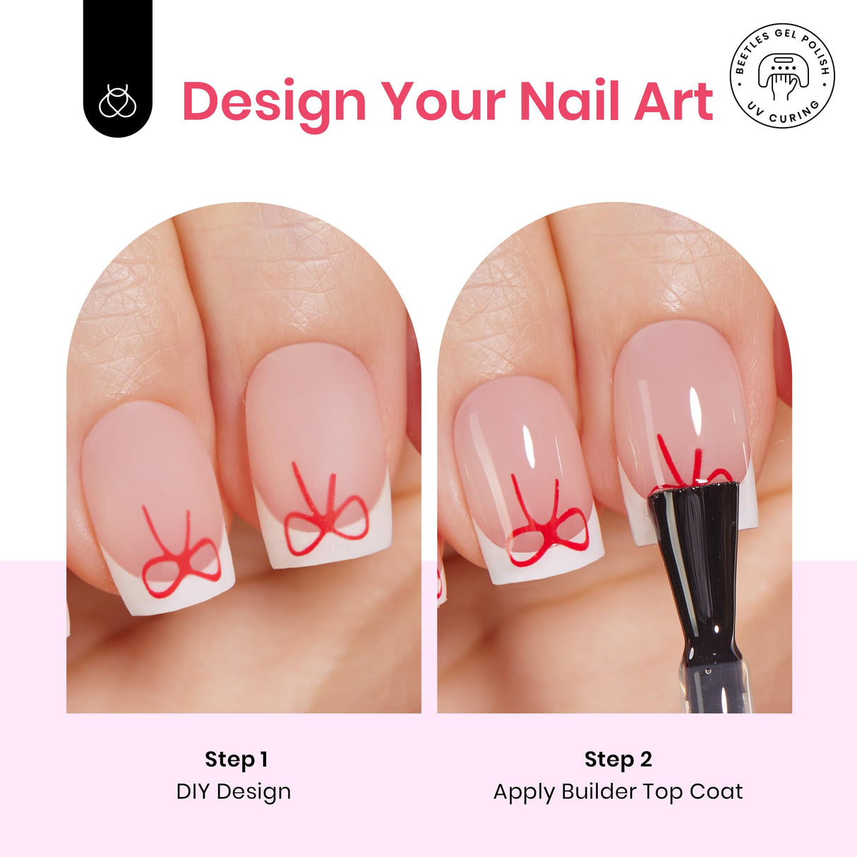 Beetles X Press Kit Gel Nail Kit, Short Square French Tip Press On Nails Kit with 150Pcs French Nail Tips Nail Glue & Remover Builder Top Coat Mini Nail Lamp All-in-One DIY Nail Kit Gift for Women