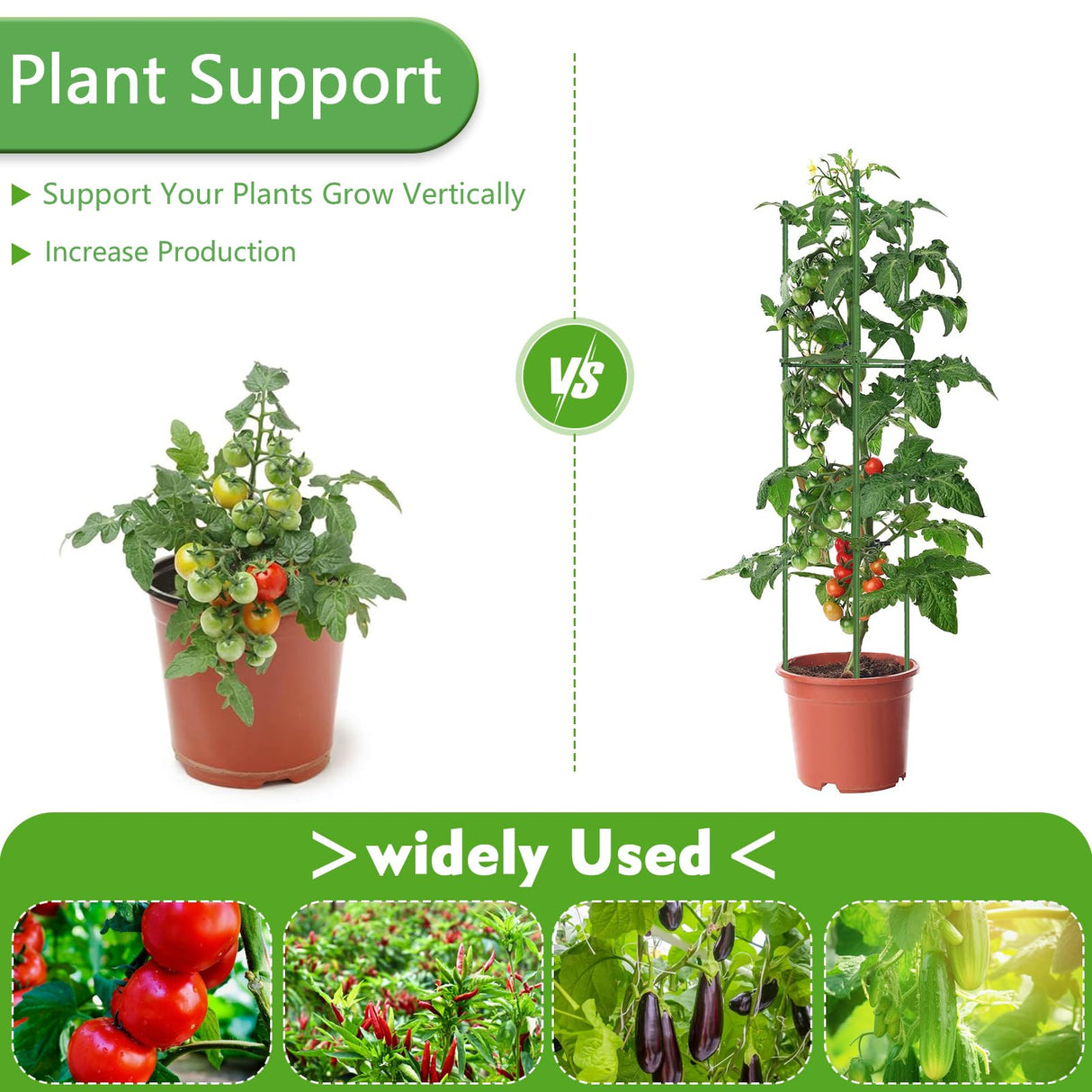 Fabulas 3 Pack Tomato Cages - Tomato Trellis Plant Support Stake Cage for Garden and Pots, Adjustable Tomato Plant Cage Tall Up to 48 Inch for Raised Garden Bed Outdoor Climbing Plants Vegetables