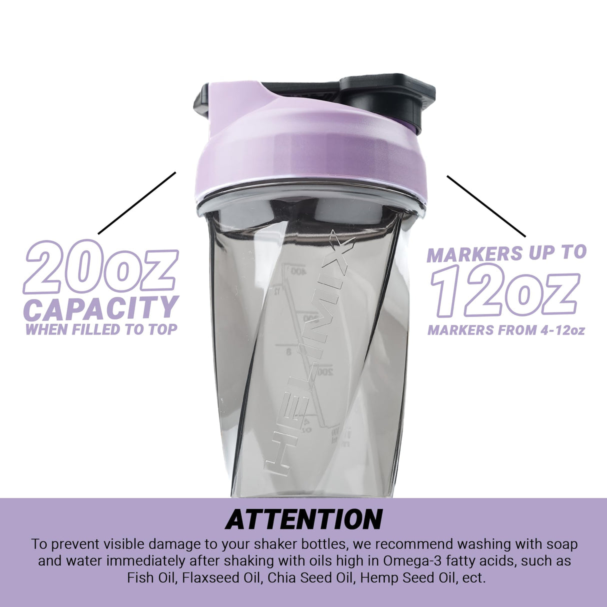 HELIMIX 1.5 Vortex Blender Shaker Bottle Holds Upto 20oz | No Blending Ball or Whisk | USA Made | Portable Pre Workout Whey Protein Drink Shaker Cup | Mixes Cocktails Smoothies Shakes | Top Rack Safe