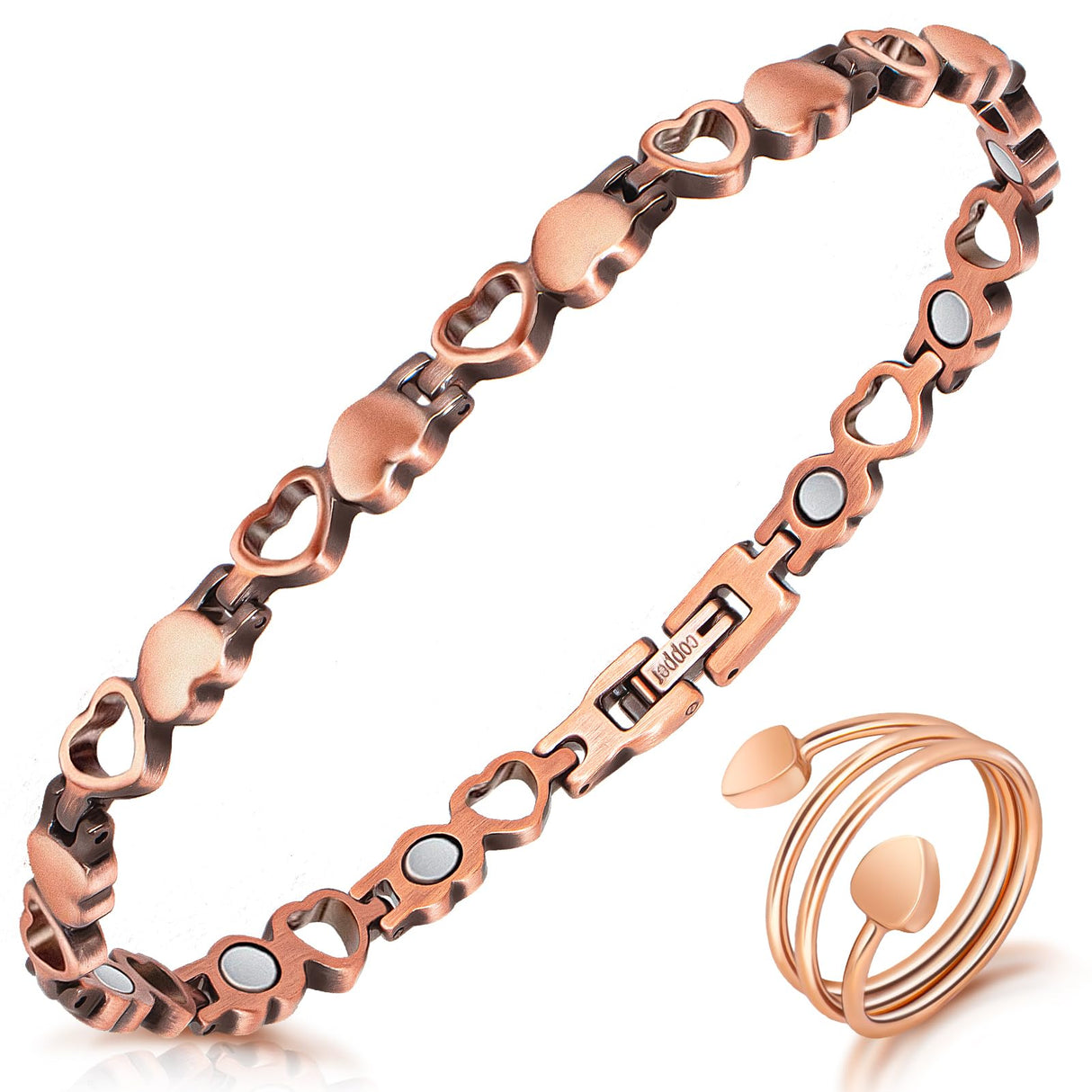 Copper Anklet for Women Magnetic Copper Ankle & Lymphatic Drainage Ring with 3500 Gauss Magnets 100% Solid Pure Copper Jewelry Gift with Adjustment Tool