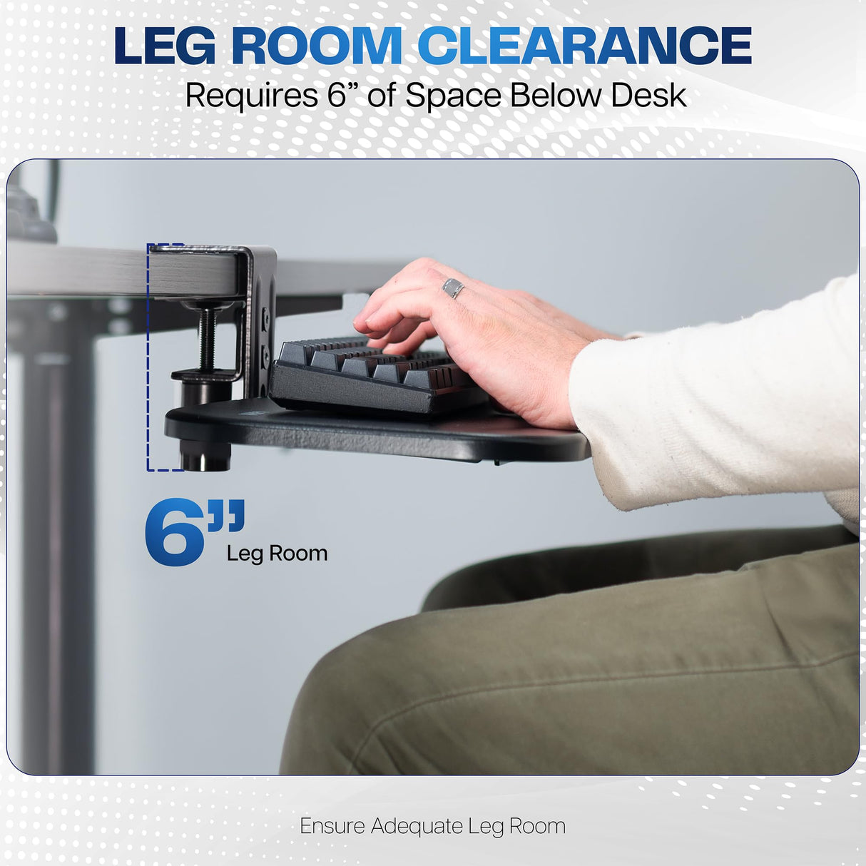 VIVO Clamp-on 23 x 10 inch Rotating Computer Keyboard and Mouse Tray, Extra Sturdy Desk Swivel Clamp, Ergonomic Typing, Black, MOUNT-KB04CB