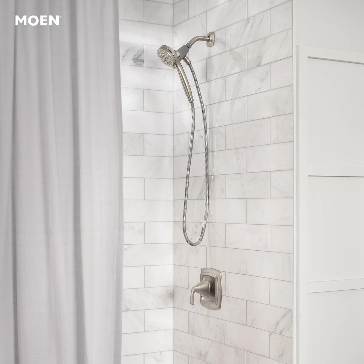Moen Engage Magnetix Shower Head with Handheld Sprayer, 6 Spray Functions, Spot Resist Brushed Nickel, 26100EPSRN