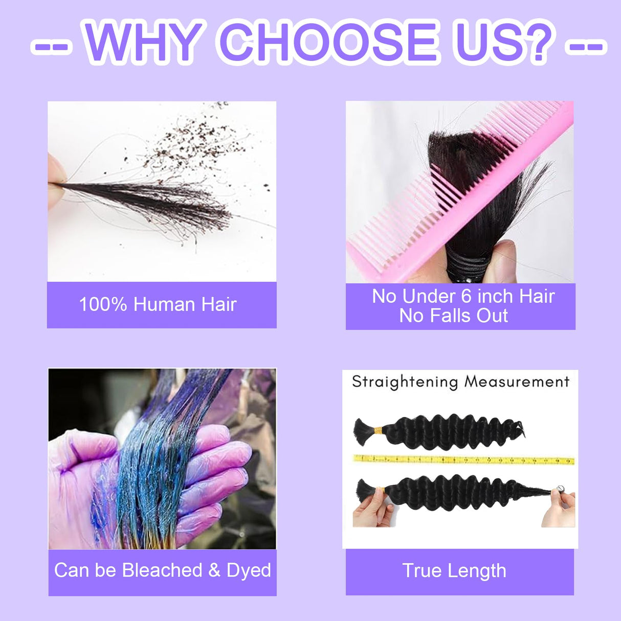 Human Braiding Hair for Boho Braids Human Hair 3 Bundles/Pack 110g 20 Inch Deep Wave Bulk Human Hair for Braiding Curly Knotless 12A Brazilian Virgin Ombre Balayage