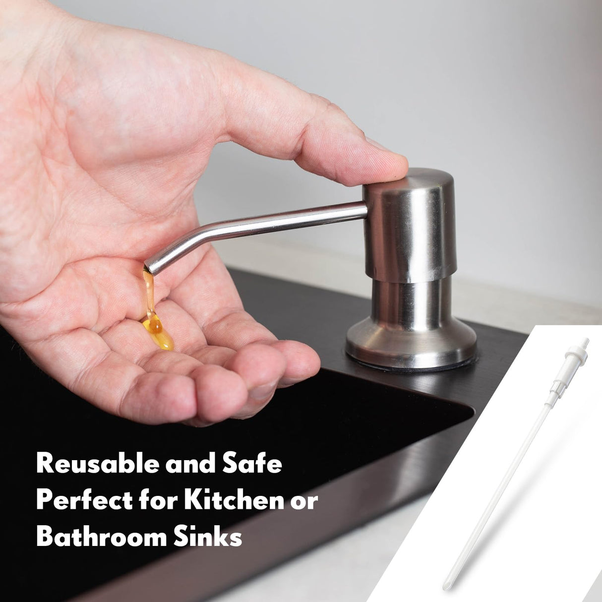 Sieral 2 Pcs Replacement Liquid Soap Dispenser Pump Only 12 Inch Sink Soap Pump Repair Parts Replacement with Straw, Compatible with General Sink Liquid, Suitable for Home Commercial, and Industrial