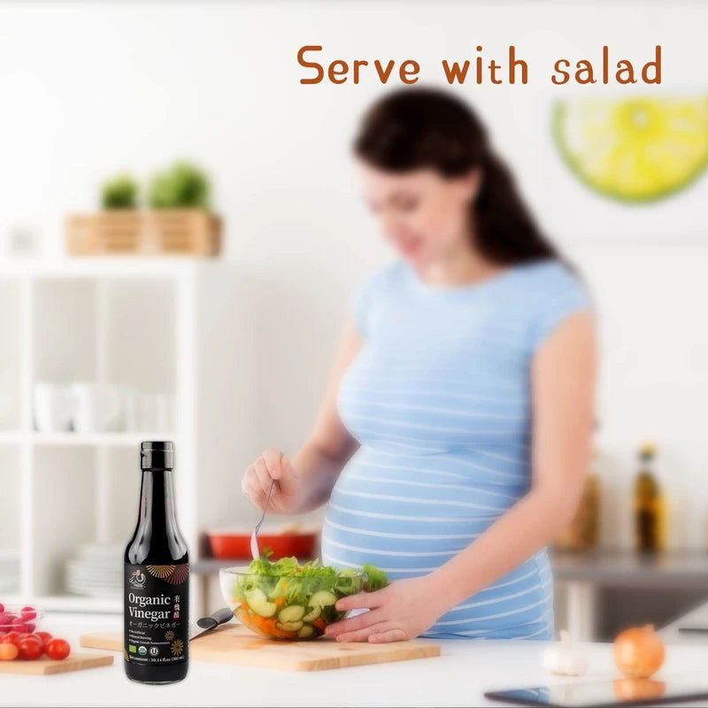 YUHO Organic Black Vinegar Organic Cereals Fermentation Chinkiang Vinegar USDA EU Organic, Less Salt, Kosher, No Artificial Add, Vegan 10.14 fl oz(300ml)