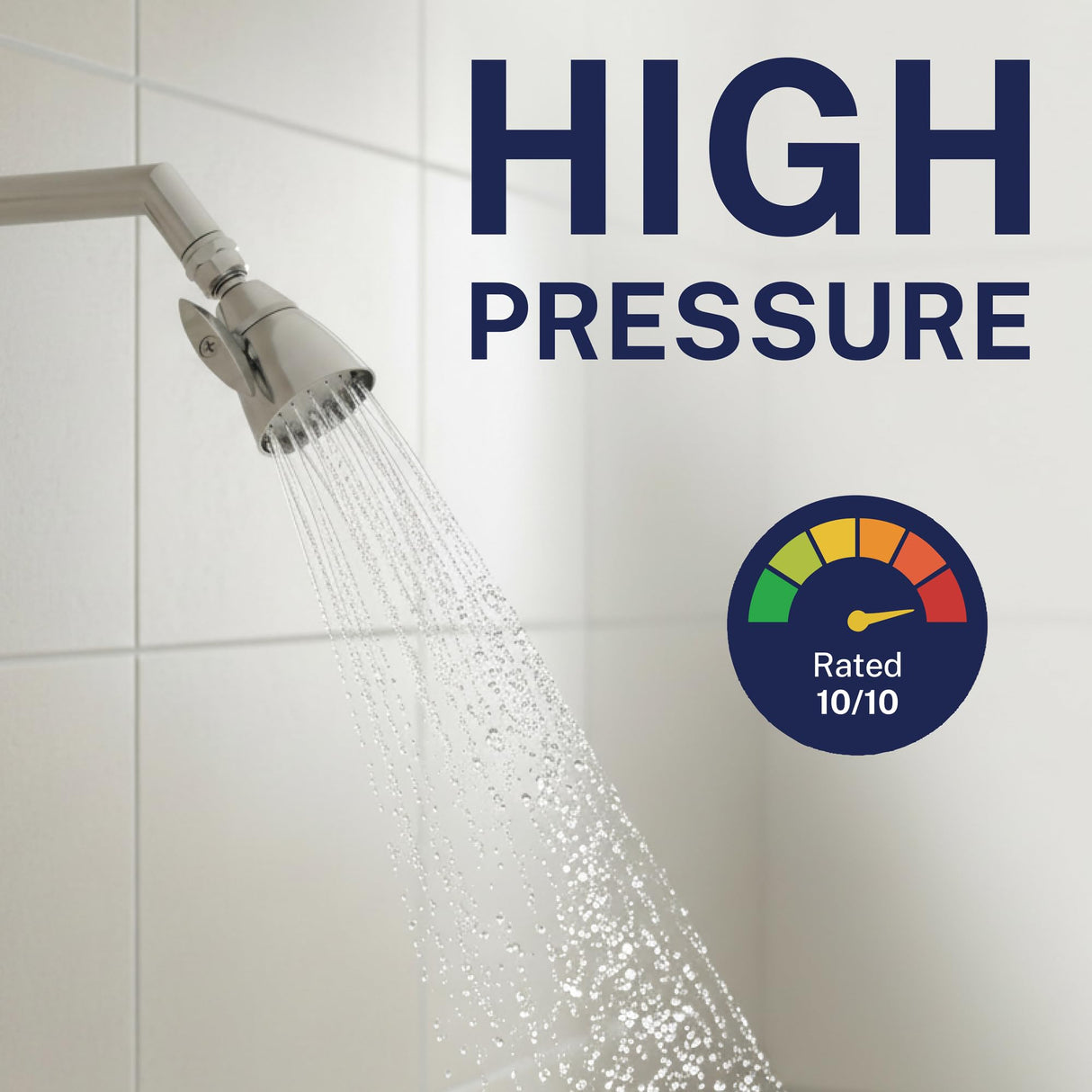 HammerHead Showers® Solid Metal 2 Inch High Pressure Shower Heads - BRUSHED NICKEL – 2.5 GPM Shower Heads High Pressure - High Flow Shower Head with ADJUSTABLE SPRAY PATTERN - Fixed Shower Head