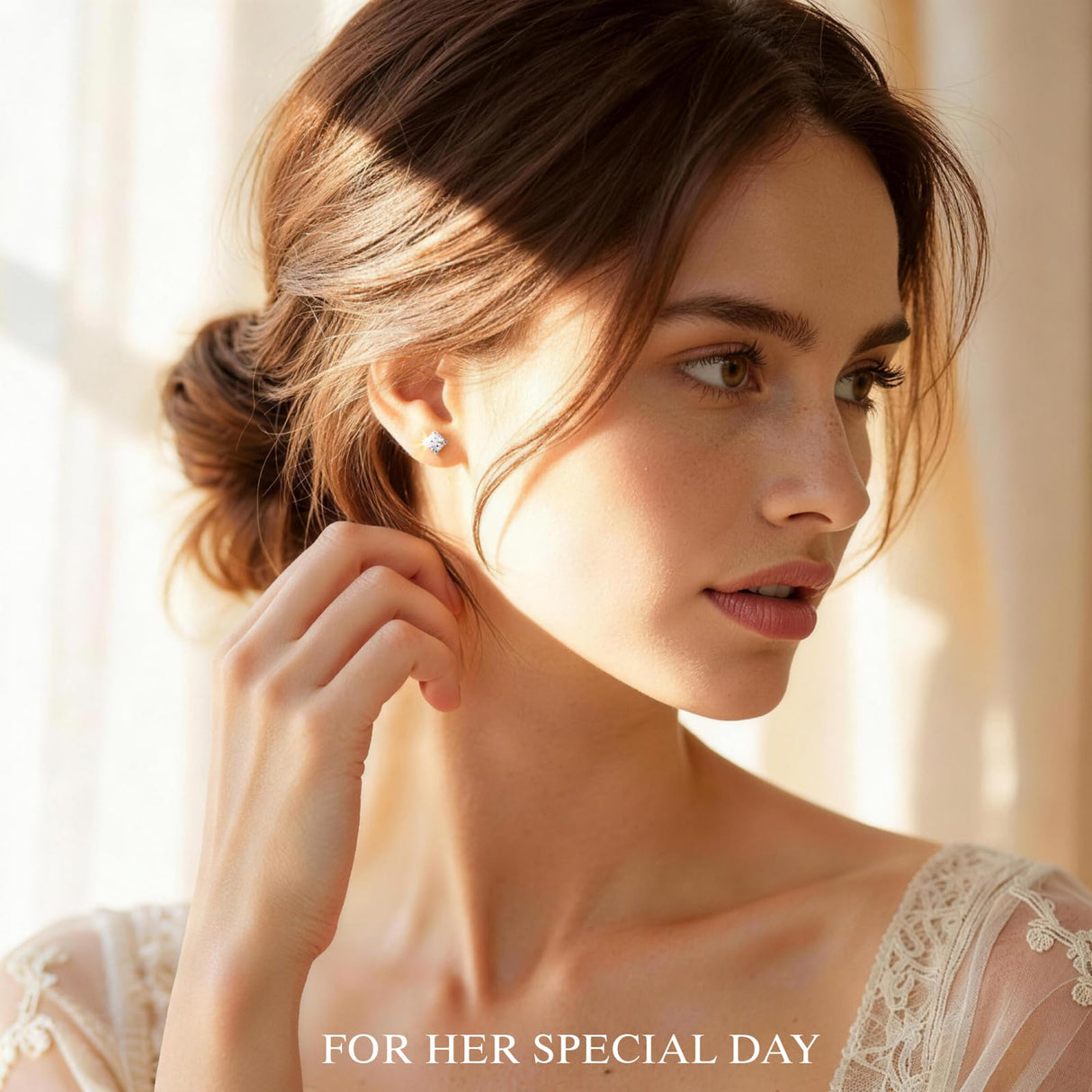 ABSOLUTE Moissanite Earrings Studs Hypoallergenic Sterling Silver Jewelry