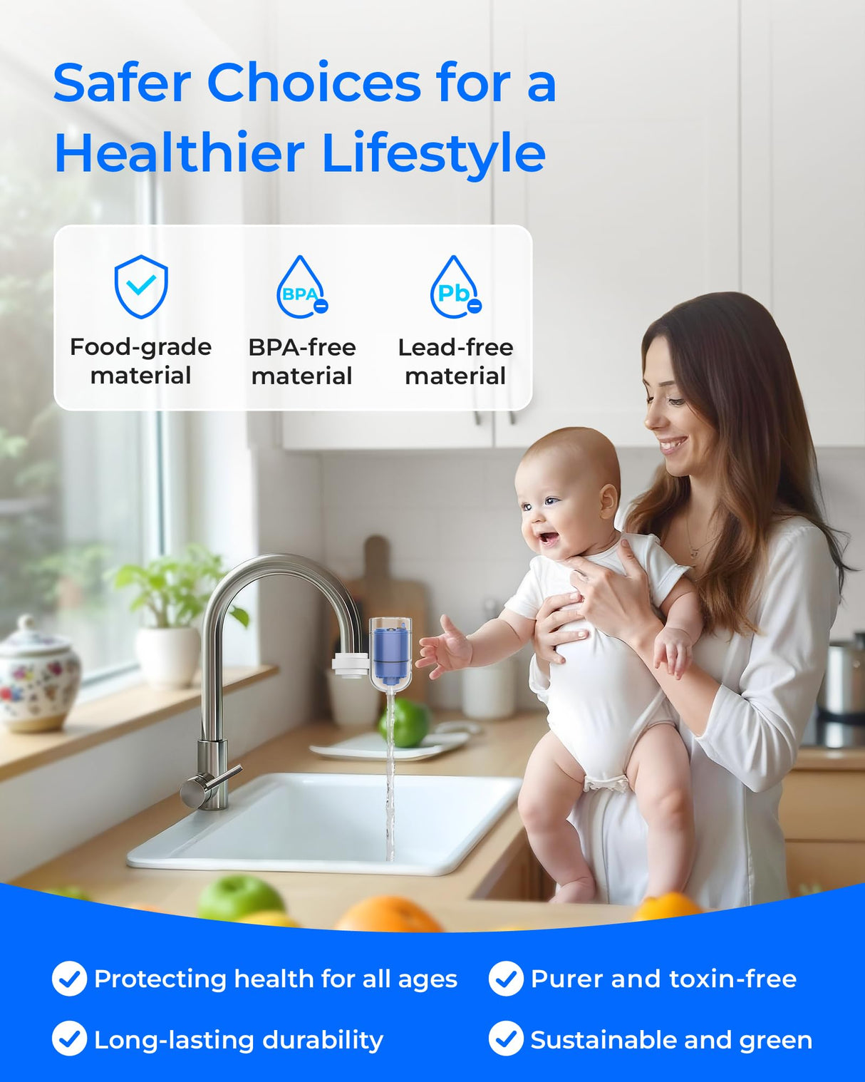 Waterdrop C08A Faucet Water Filter, Compatible with All PUR® PLUS Water Filter, PUR® PLUS RF9999® Faucet Water Filter, NSF 42 Certified, 9-Month, 900-Gallon, 3 Pack
