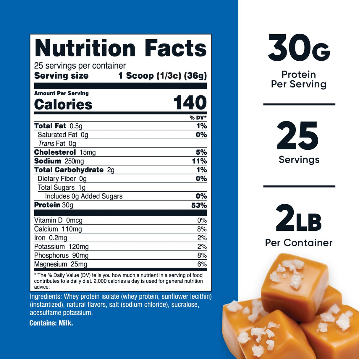 Nutricost Whey Protein Isolate (Salted Caramel) 2LBS