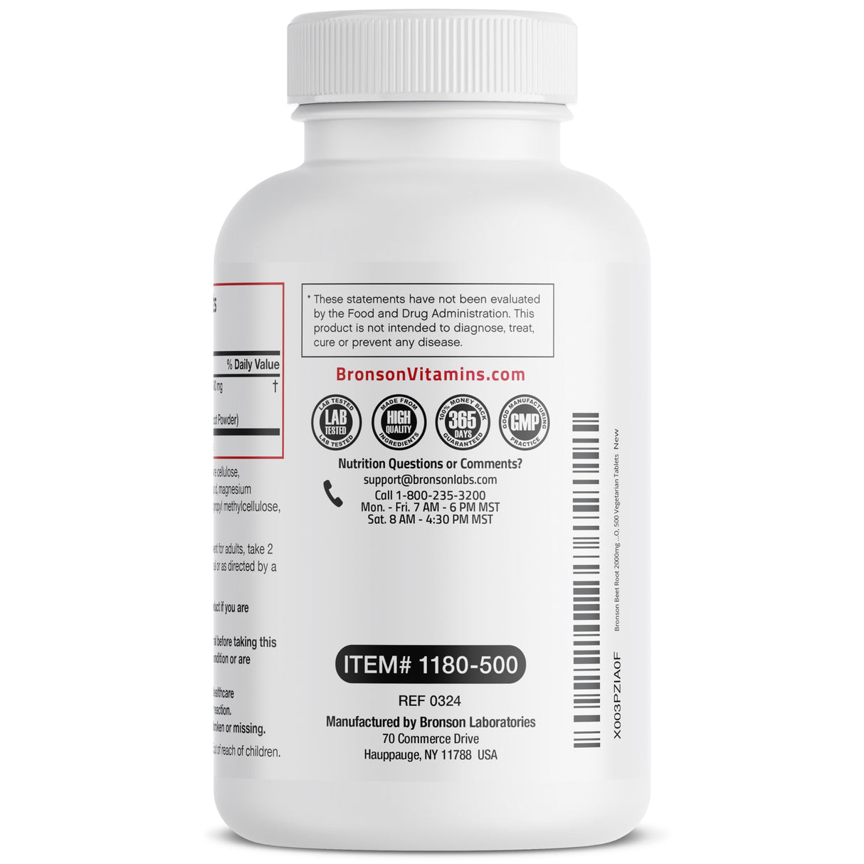 Bronson Beet Root Extra Strength, Non-GMO, 500 Vegetarian Tablets