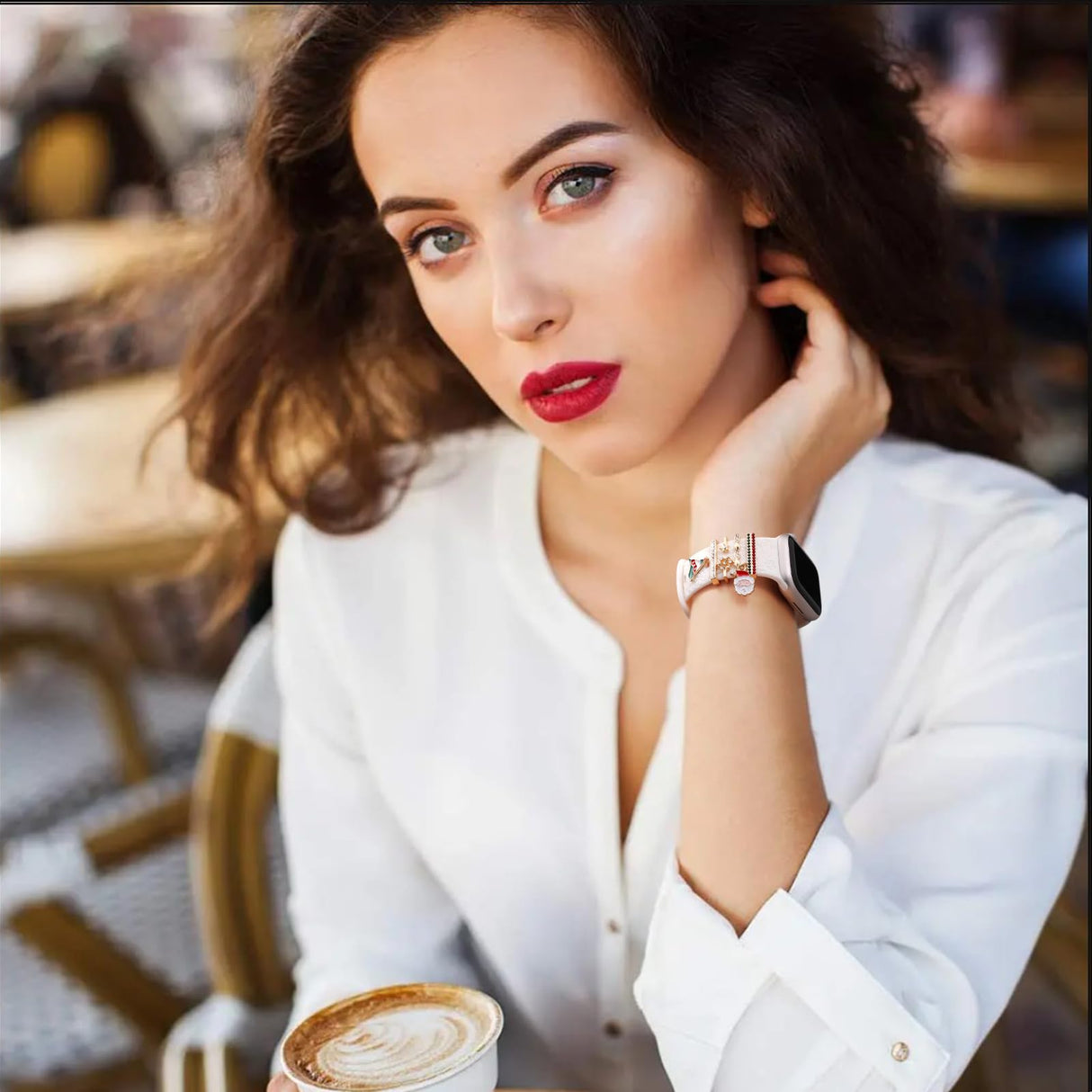 DaQin Christmas Engraved Band Compatible with Apple Watch Bands for Women 40mm 38mm 41mm 42mm,Soft Silicone Strap With Dressy Decorative Apple Watch Charms for iWatch Series 11 10 9 8 7 6 5 4 3 2 1 SE