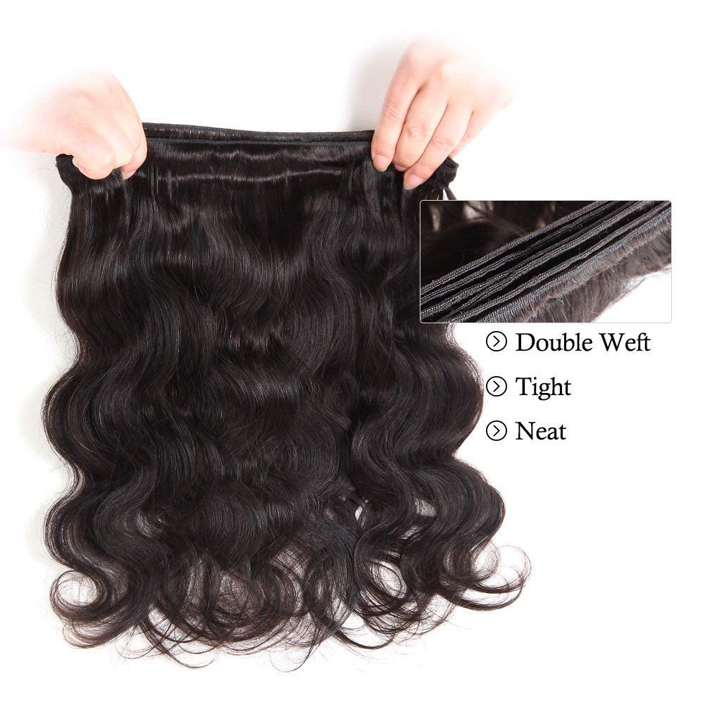 Beauty Princess Brazilian Hair Body Wave 3 Bundles 16 18 20inchs 10A Human Hair Weave Bundles Natural color