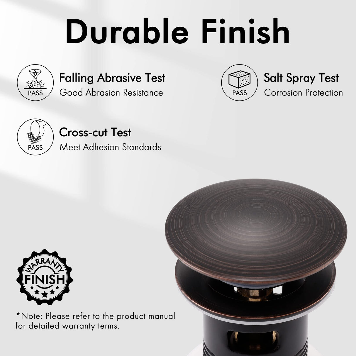 KES Bathroom Faucet Vessel Vanity Sink Pop Up Drain Stopper with Overflow Oil Rubbed Bronze, ALL Metal Rustproof Brass and 304 Stainless Steel, S2008A-ORB