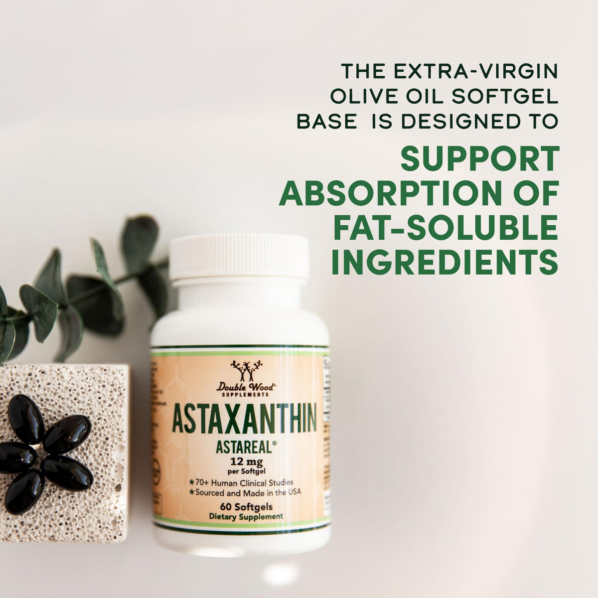 Astaxanthin 12mg Softgels, Clinically Studied AstaReal, 60 Softgels
