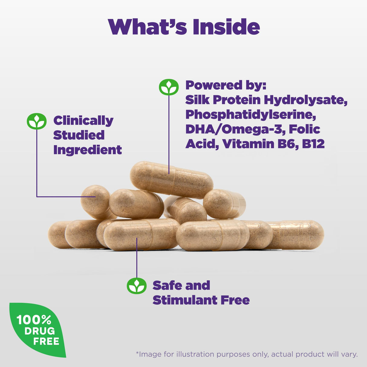 Natrol Cognium Complete, Dietary Supplement for Brain Health, Brain Health Supplements for Adults, 60 Capsules, 30 Day Supply