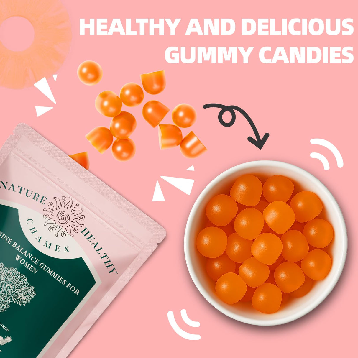 Weigloce Premium Feminine Balance Gummies for Women - Hawaiian Pineapple Gummies for Women ph, Support Probiotic - Immune Health - Gluten-Free with Vegetarian Friendly - Vitamin C - 60 Count