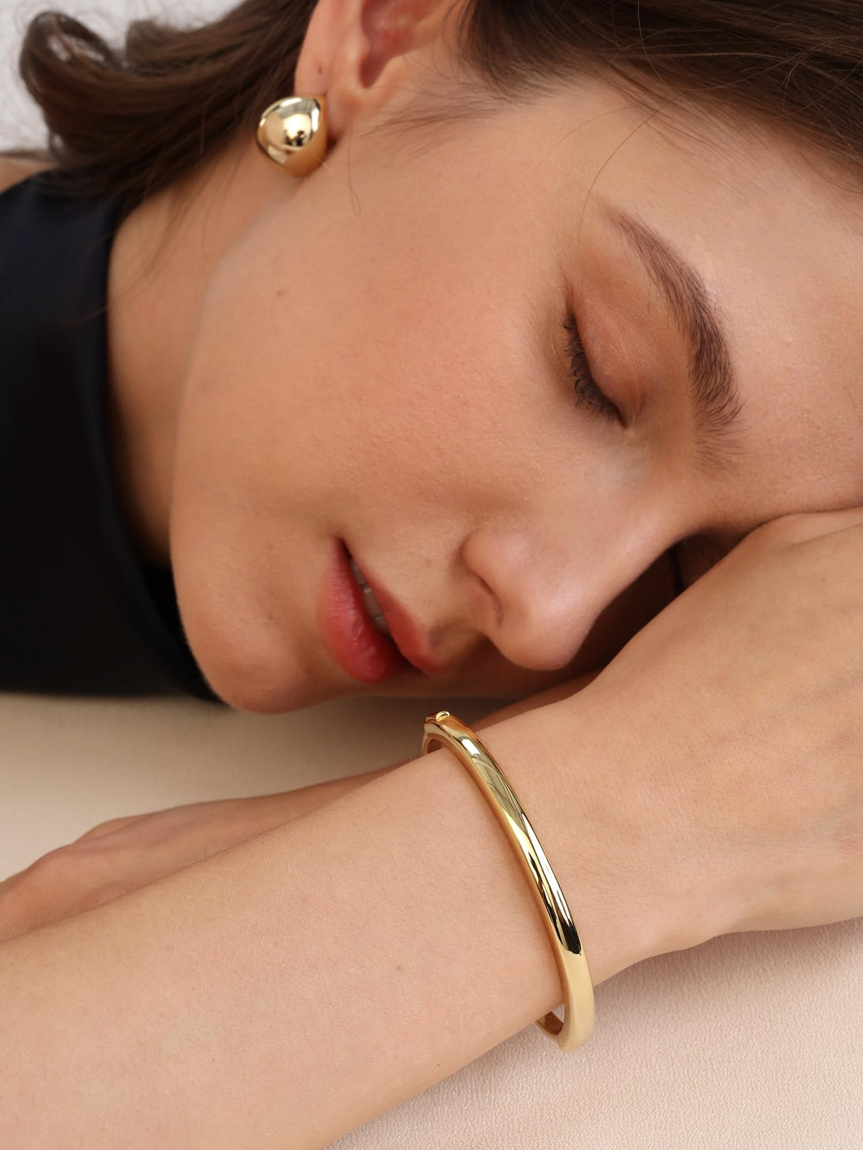 Pearich Gold Bracelets For Women,14k Gold Bangle Bracelets, Hinged Bangle Bracelet,Bangle Bracelets Non Tarnish, Jewelry For Women