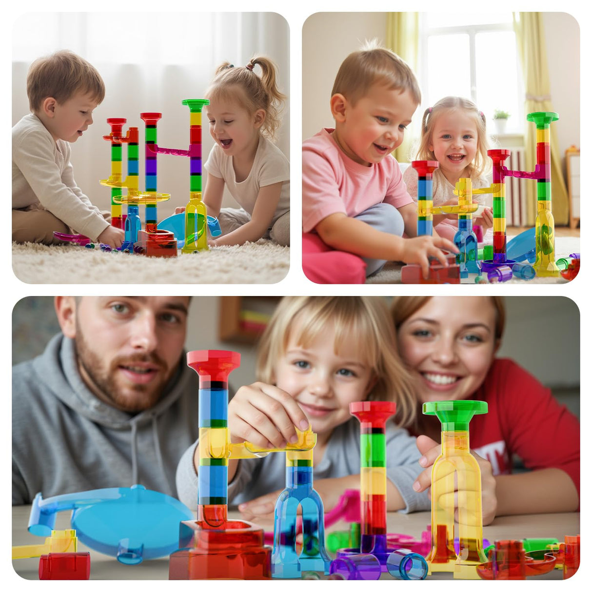 Marble Run, 109 Pcs Marble Maze Race Building Blocks Toy Game & STEM Learning Toys Christmas Birthday Gift for Kids Aged 3-12