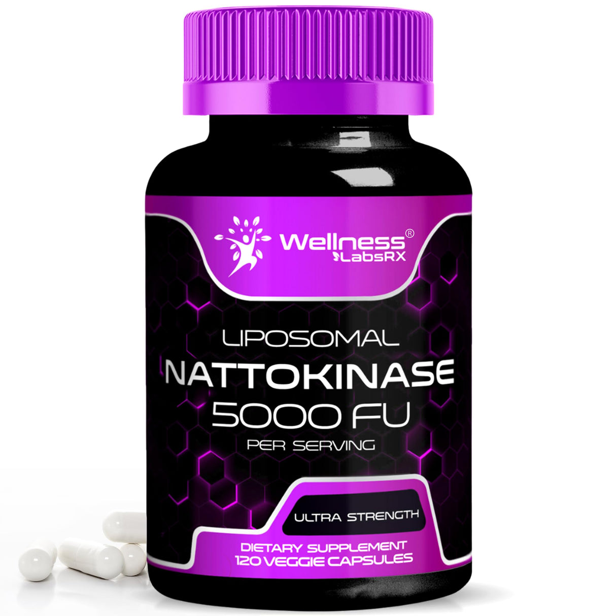 Nattokinase Supplement Capsules 5000 FU, Third-Party Tested Nattokinase – Enzymes from Japanese Natto – Daily Wellness Support – 120 Count