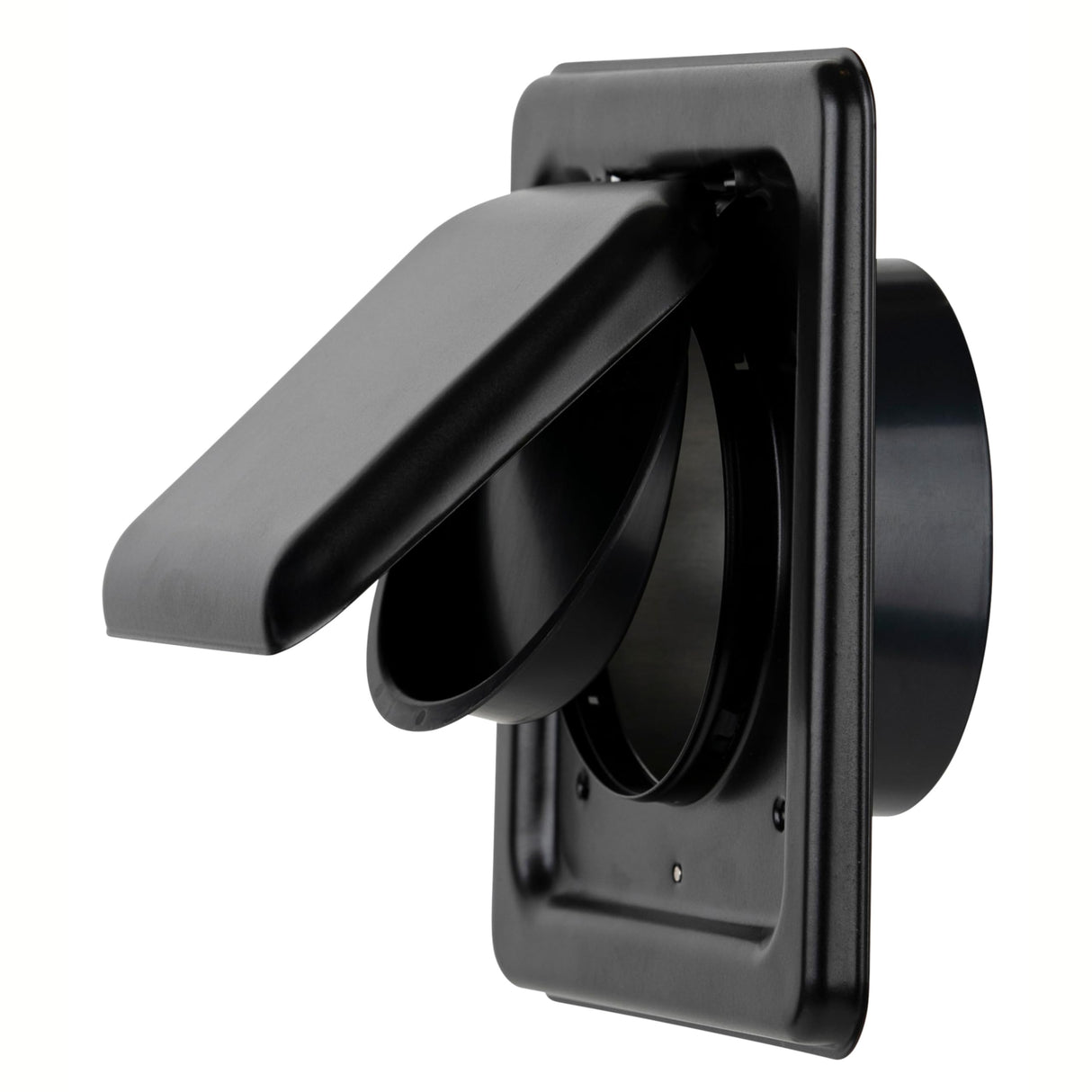 NO-PEST VENT MetalGuard, Dual Door Dryer Vent Cover Outdoor 4 Inch, Powder-Coated Heavy Duty Steel, Pest Proof, Rust Resistant, Safe & Efficient Vent Cap (Onyx, 4" Steel With Collar)