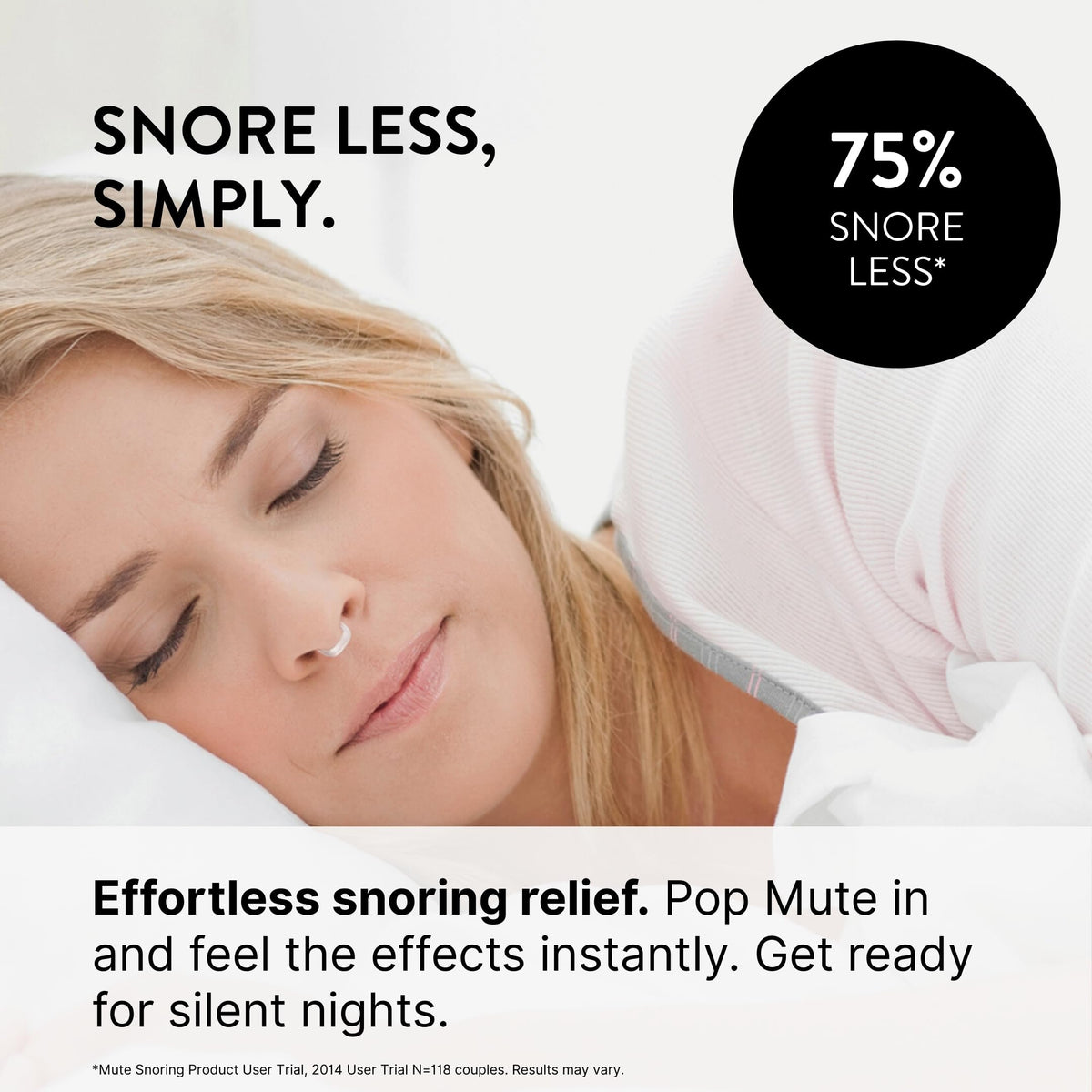 Rhinomed Mute Nasal Dilators for Sleep, Snoring Solution, Starter, 3 Sizes