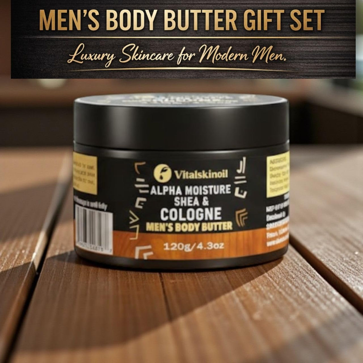 Body Butter for Men - Shea and Cologne Scented Body Cream for all Skin Types
