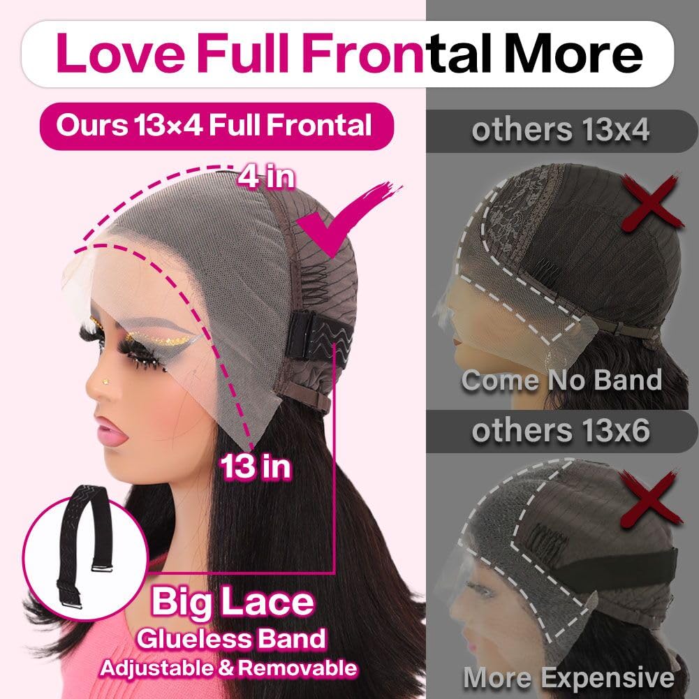 HUIWANYAN Bob Wig Human Hair 13x4 HD Lace Front Wig Glueless Wigs Human Hair Pre Plucked Short Bob Lace Front Wigs Human Hair For Black Women Nature Hairline 180% Density 14 Inch