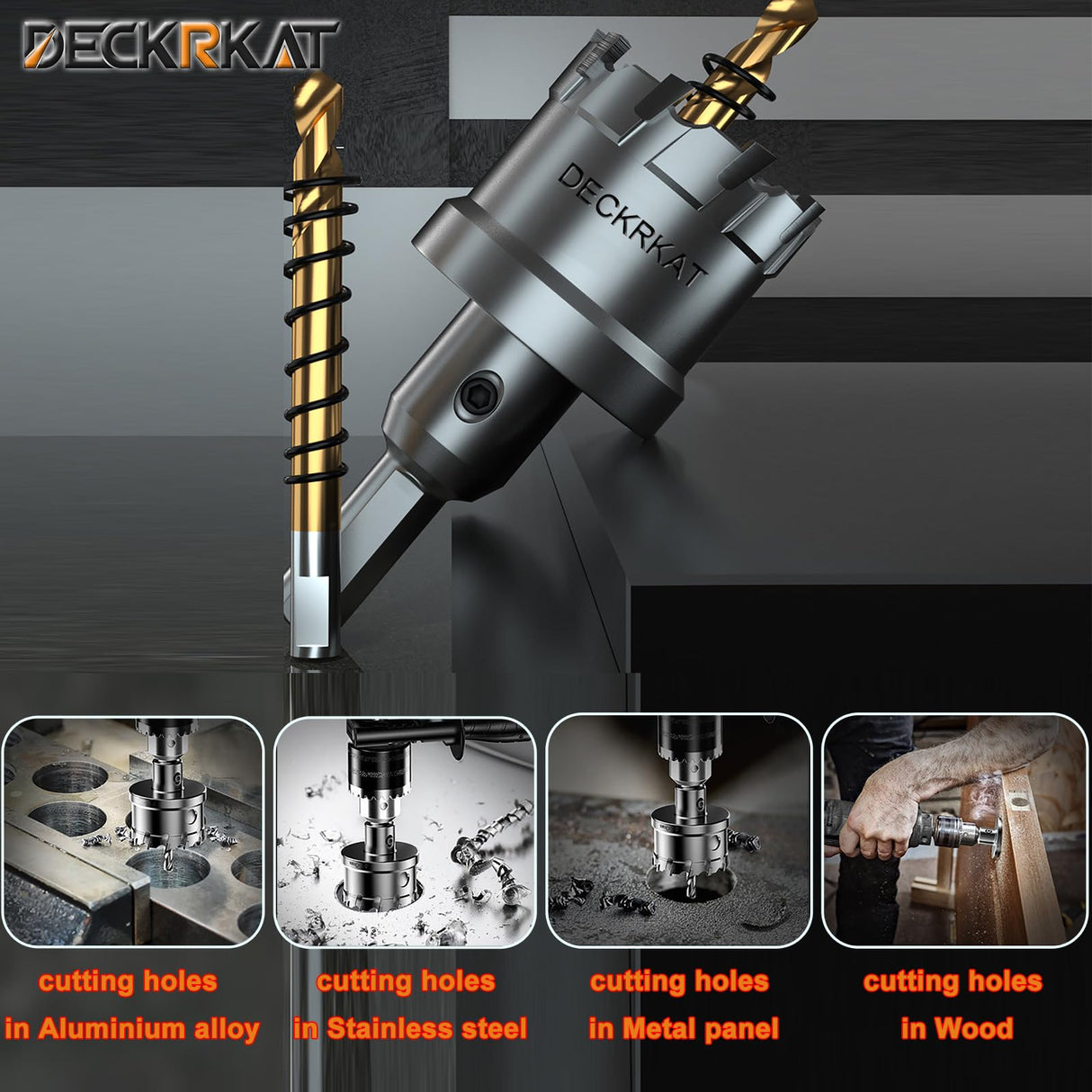 3-3/8" TCT Hole Saw for Hard Metal, Heavy Duty 85mm Tungsten Carbide Tipped Hole Cutter with Spring-Loaded Pilot Drill Bit for Stainless Steel, Metal, Iron, and Plastic.