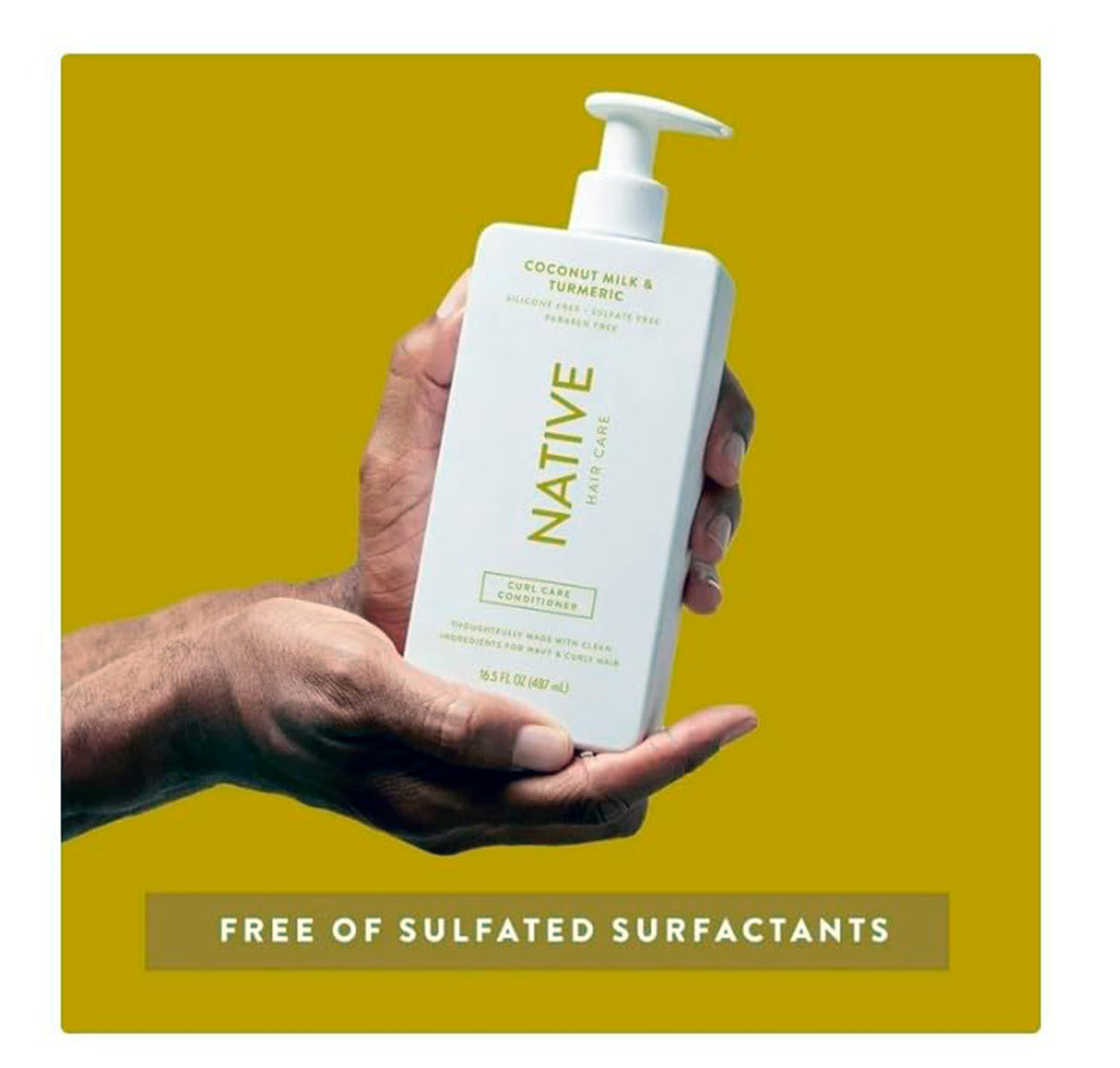 Generic Native - Coconut Milk & Turmeric - Shampoo and Conditioner Set | Sulfate Free, Paraben Free, Dye Free, with Naturally Derived Clean Ingredients| 16.5 oz - Pack Of 02, Gold