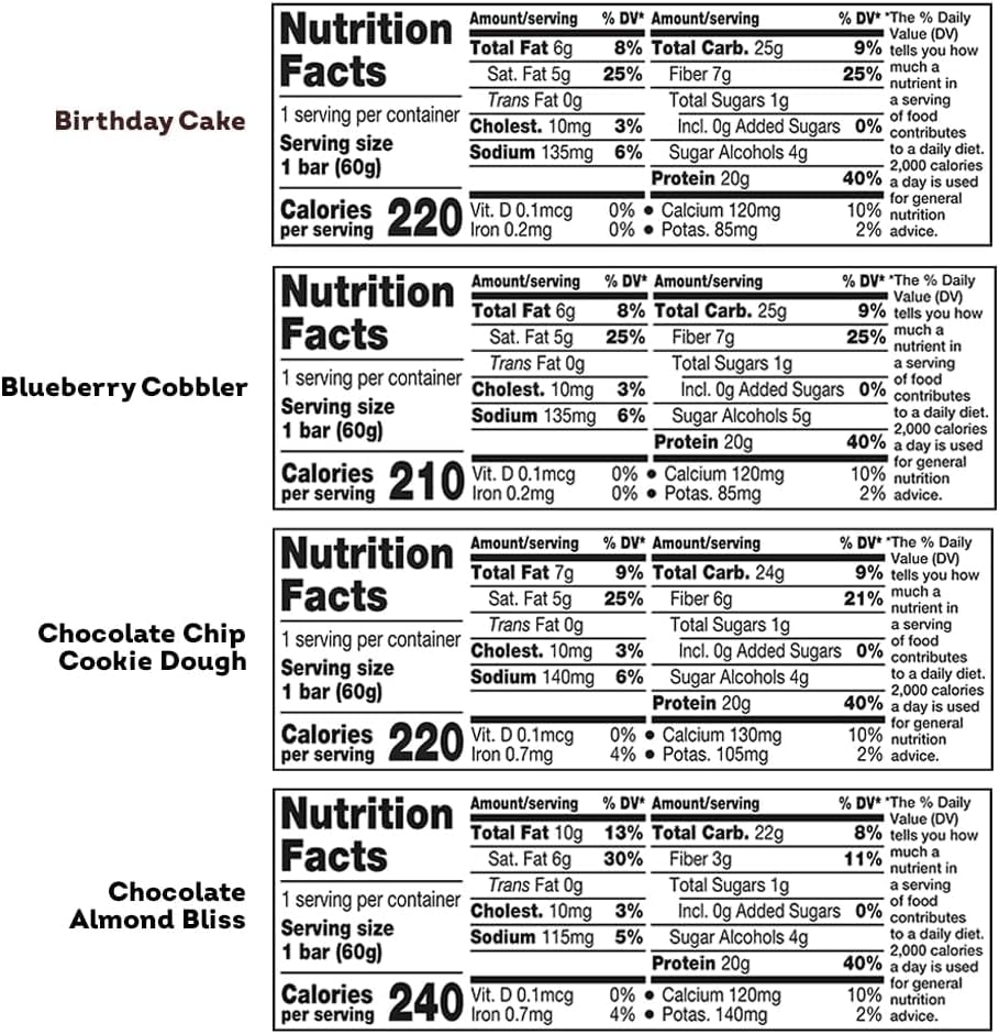 ONE Protein Bars, Sampler Variety Pack, Gluten Free with 20g Protein and 1g Sugar, Pantry Staples, 2.12 oz (8 Count)