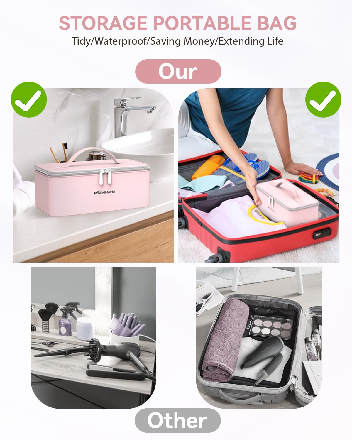 High Speed Hair Dryer, warmmama Ionic Blow Dryer 110000RPM 1500W Brushless Motor Fast Drying Thermo-Control Lightweight, Travel Hair Dryer for Women with Diffuser and Nozzle