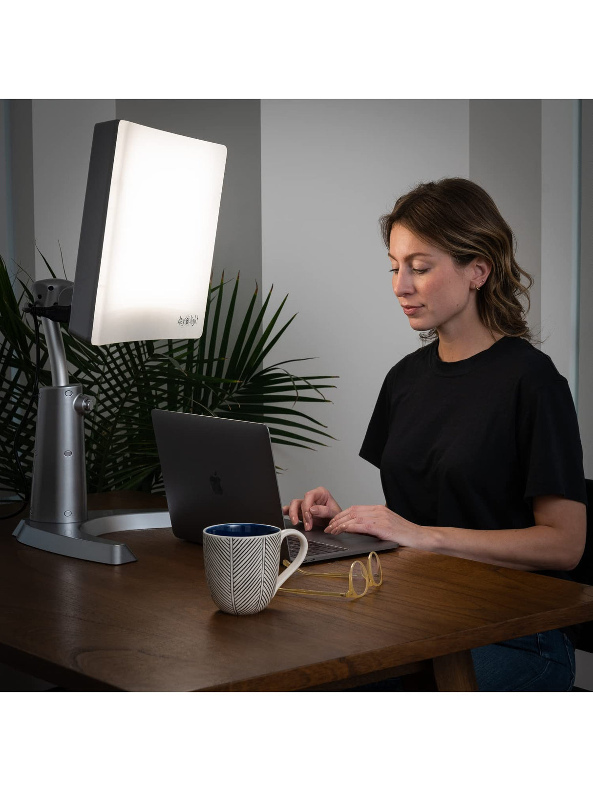 Carex Day-Light Classic Plus Sunlight Therapy Lamp - 10000 LUX Therapy Lamp at 12 Inches, LED Bright White Light with Adjustable Height and Brightness Levels for Mood, White