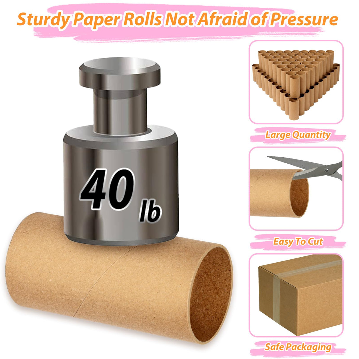 MAPVOLUT 60 PCS Craft Toilet Paper Rolls 3.94"x1.57", Thick Cardboard Tubes for Kids Crafts, Brown Craft Paper Towel Rolls for School Projects, Halloween, Thanksgiving, Christmas, Birthday Gift