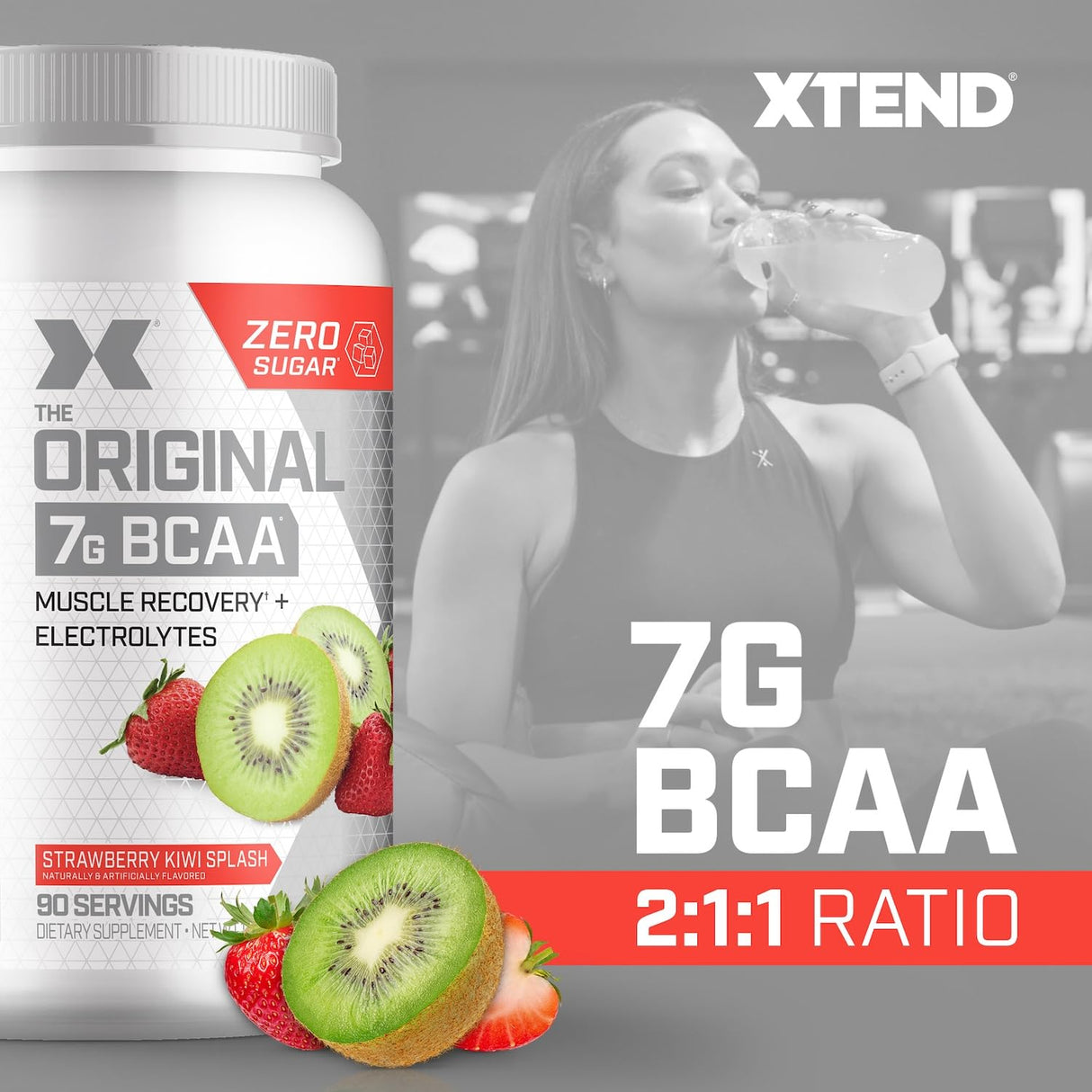 Xtend XTEND Original BCAA Powder 7g BCAA and 2.5g L-Glutamine, Sugar Free Post Workout Muscle Recovery Drink with Amino Acids for Men & Women, 90 Servings