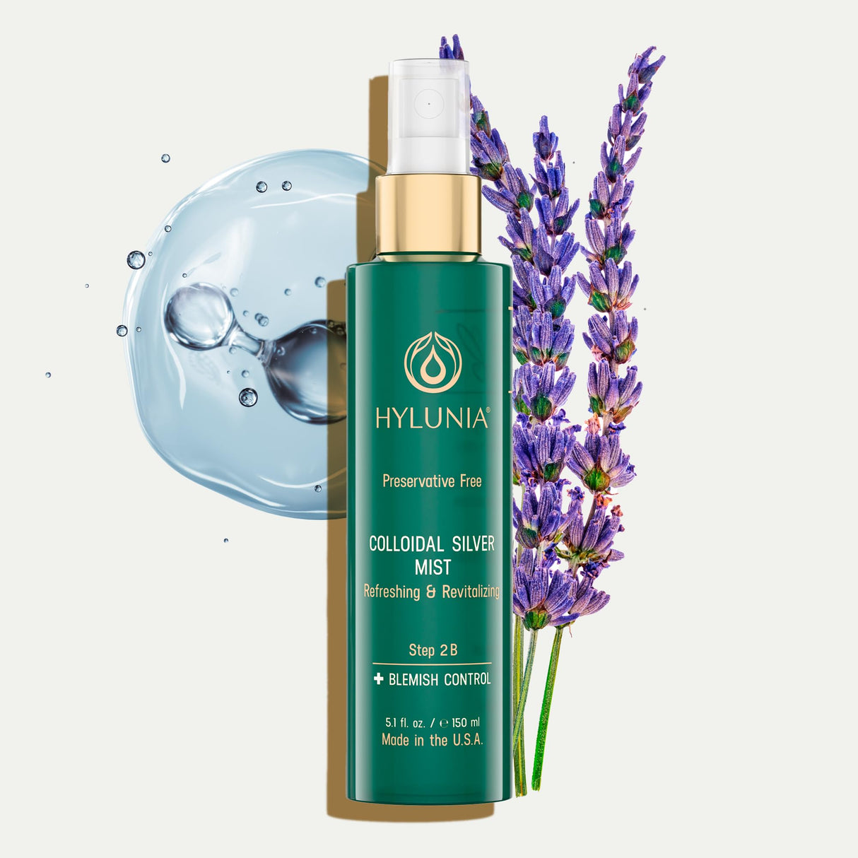 Hylunia Colloidal Silver Mist Toner 5.1 fl. oz. – Hydrating Versatile Toner for Acne-Prone Inflamed Skin | Infused with Colloidal Silver & Lavender for Glowing Skin Cuts & Burns, Body-Refresher