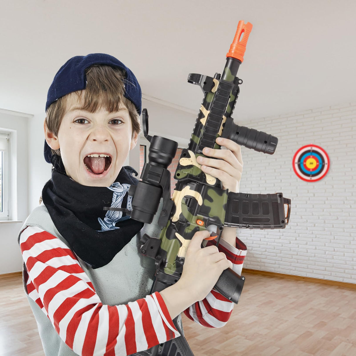 Realistic Toy Foam Blaster Gun - Electric Sniper Rifle with Scope 120 Soft Bullets 3 Magazines, Automatic Dart Gun for Boy Ages 8-12 Years Old, Indoor Outdoor Gifts for Adult Kid Christmas Birthday