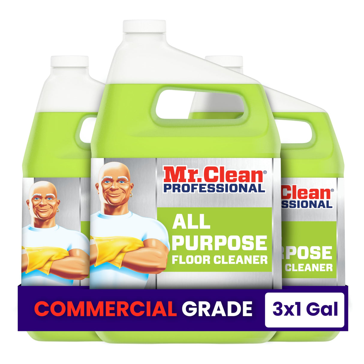 Mr. Clean PRO All Purpose Floor Cleaner, Bulk Liquid Concentrate for Cleaning Hardwood, Tile or Terrazzo Floors, Commercial Use, 1 gal (Case of 3)