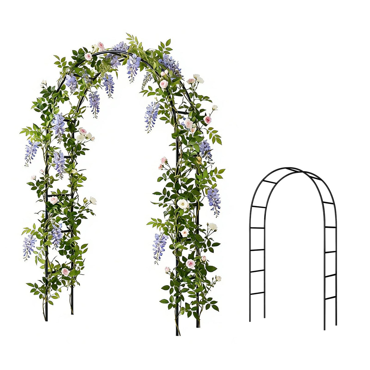 SCENDOR Iron Pergola Arbor Practical, 7.9 Feet High x 4.6 Feet Wide, Assemble Easily for Various Climbing Plant Wedding Garden Arch Bridal Party Decoration Wide Arbor